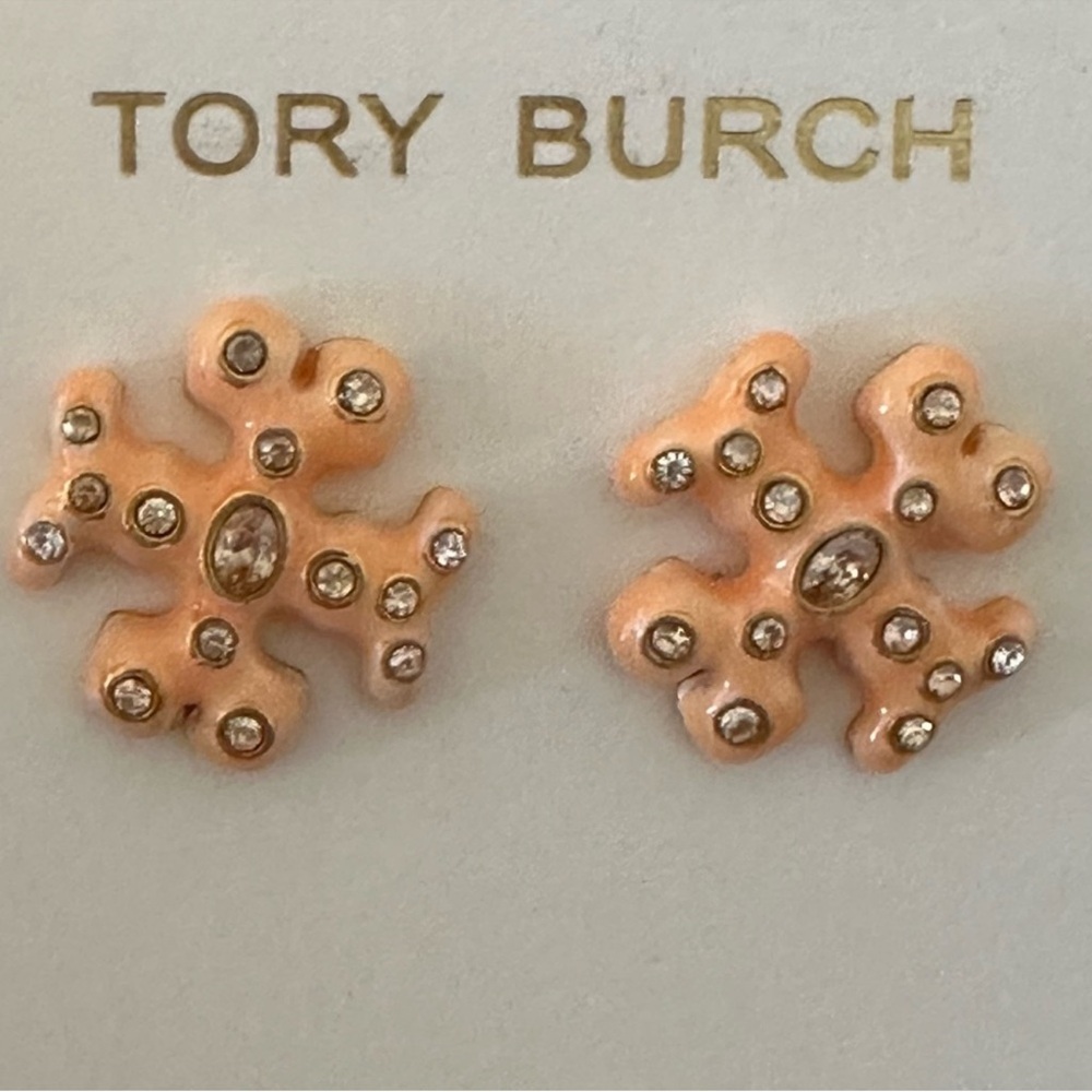 Final sale Tory  Burch Blush jewelry Crystal Stud Earrings